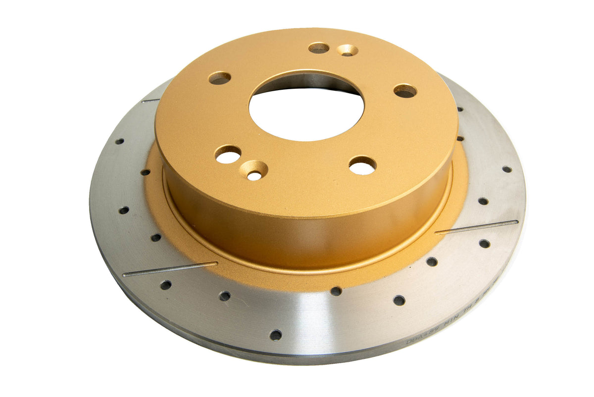 DBA 97-01 Acura Integra Type R Rear Drilled & Slotted Rotor (w/Gold Hat)