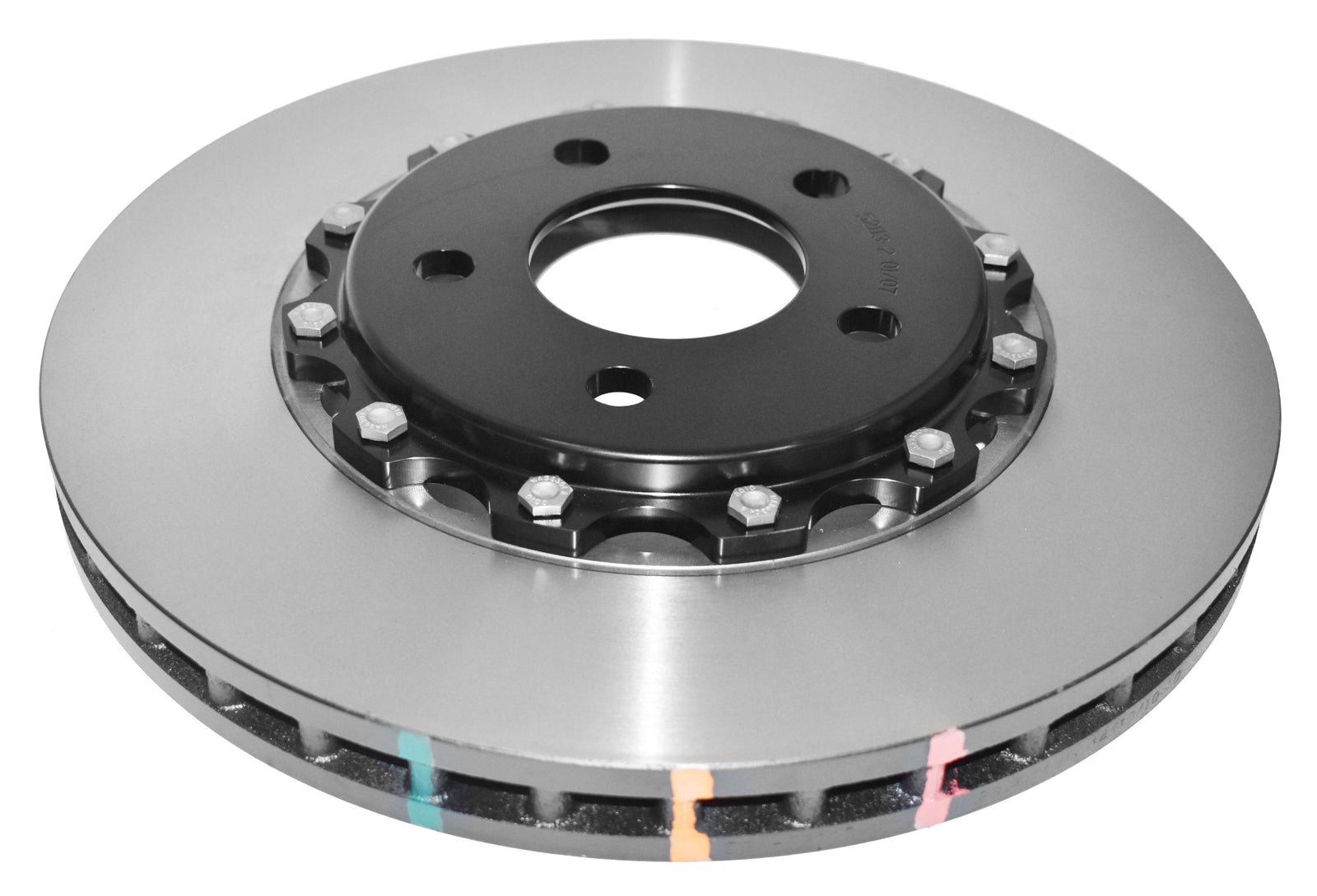 DBA 05-10 Ford Mustang GT / 11-13 V6 Front Slotted 5000 Series 2 Piece Rotor Assembled w/ Black Hat - DBA52113BLKS