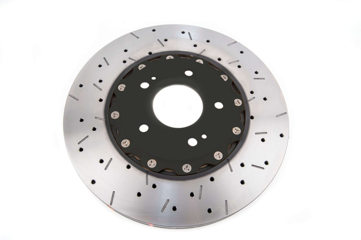 DBA 00-05 Mitsubishi Evo 5/6/7/8 / 06-08 Evo 9 Black Front Drilled & Slotted 5000 Series - DBA52218BLKXS