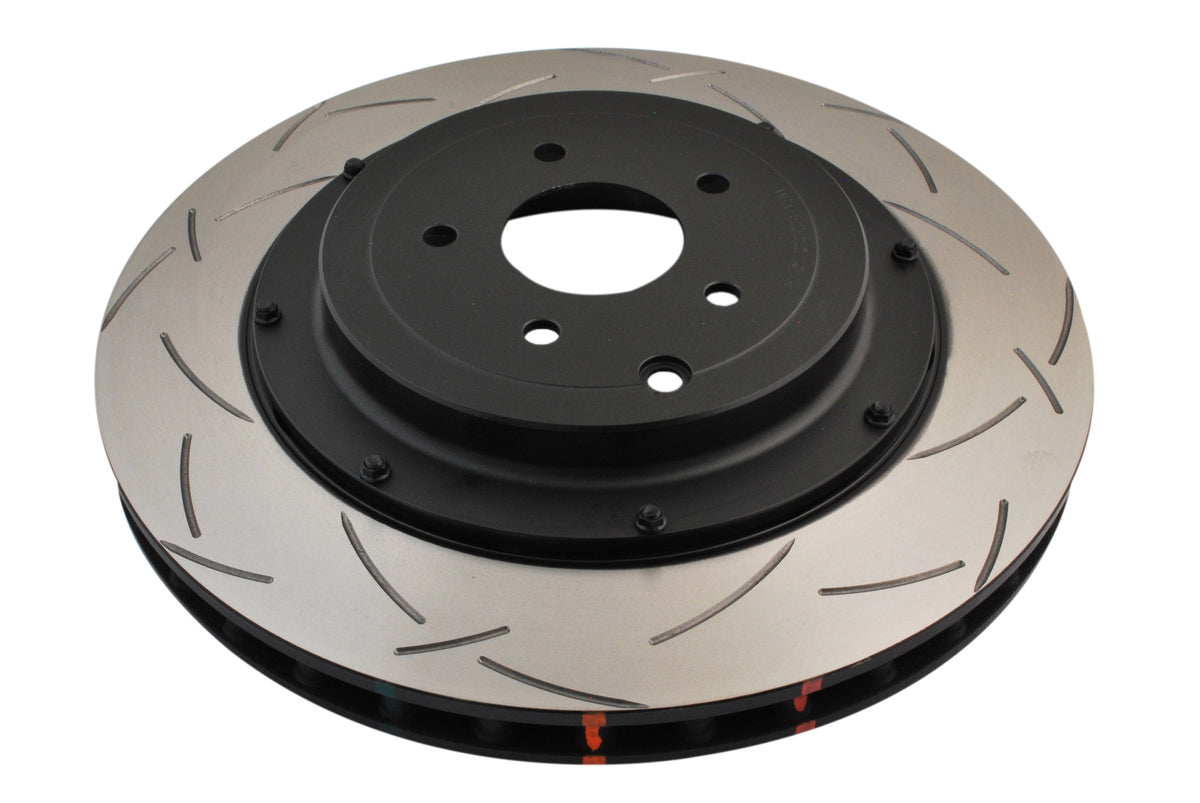 DBA 09+ Nissan GTR R-35 Rear Slotted 5000 Series 2 Piece Rotor Assembled w/ Black Hat - DBA52321BLKS