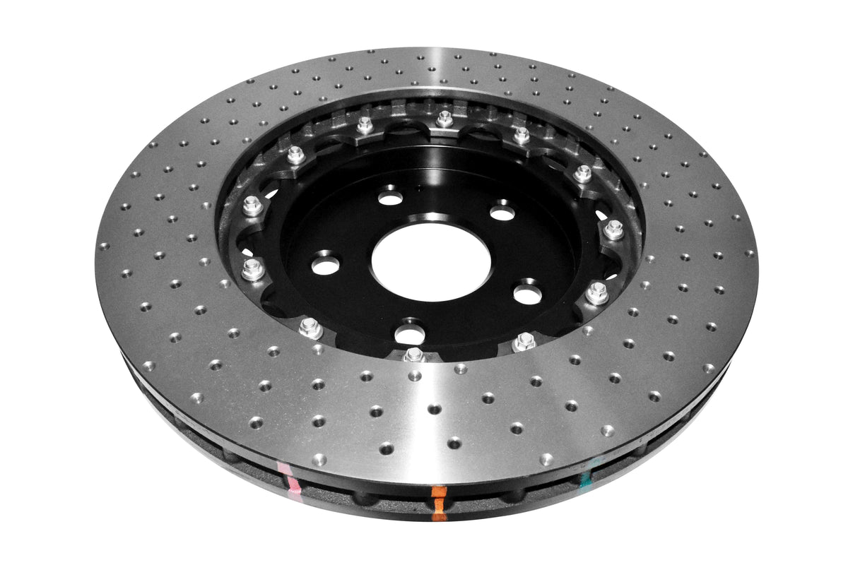 DBA 06-10 Jeep Grand Cherokee SRT8 Front 5000 Series Cross Drilled Rotor w/Black Hat - DBA52532BLKXD