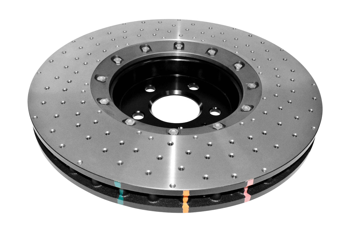 DBA 14-17 Audi A8 Quattro Front Slotted 5000 Series 2 Piece Rotor Assembled w/ Black Hat Drill/Dimp - DBA52774BLKXD