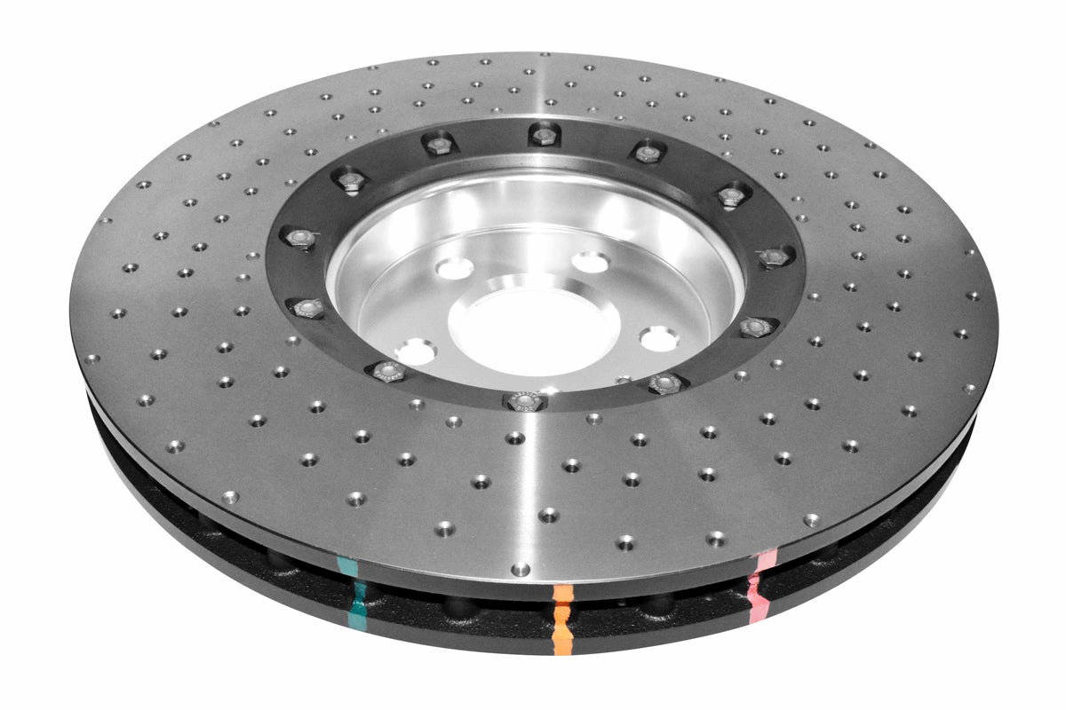 DBA 14-17 Audi A8 Quattro Front Slotted 5000 Series 2 Piece Rotor Assembled w/ Silver Hat Drill/Dimp - DBA52774SLVXD
