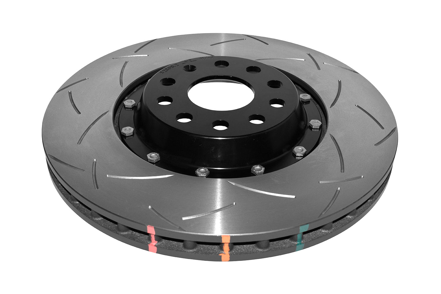 DBA 12-13 Volkswagen Golf R Front 5000 Series Slotted Rotor w/Black Hat - DBA52808V2BLKS