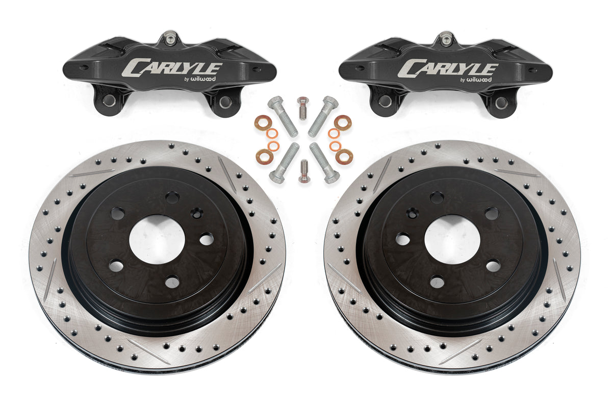BMR 97-04 Chevrolet Corvette C5 Brake Kit For 15in Conversion Drilled & Slotted Rotors Black Caliper - DBK552