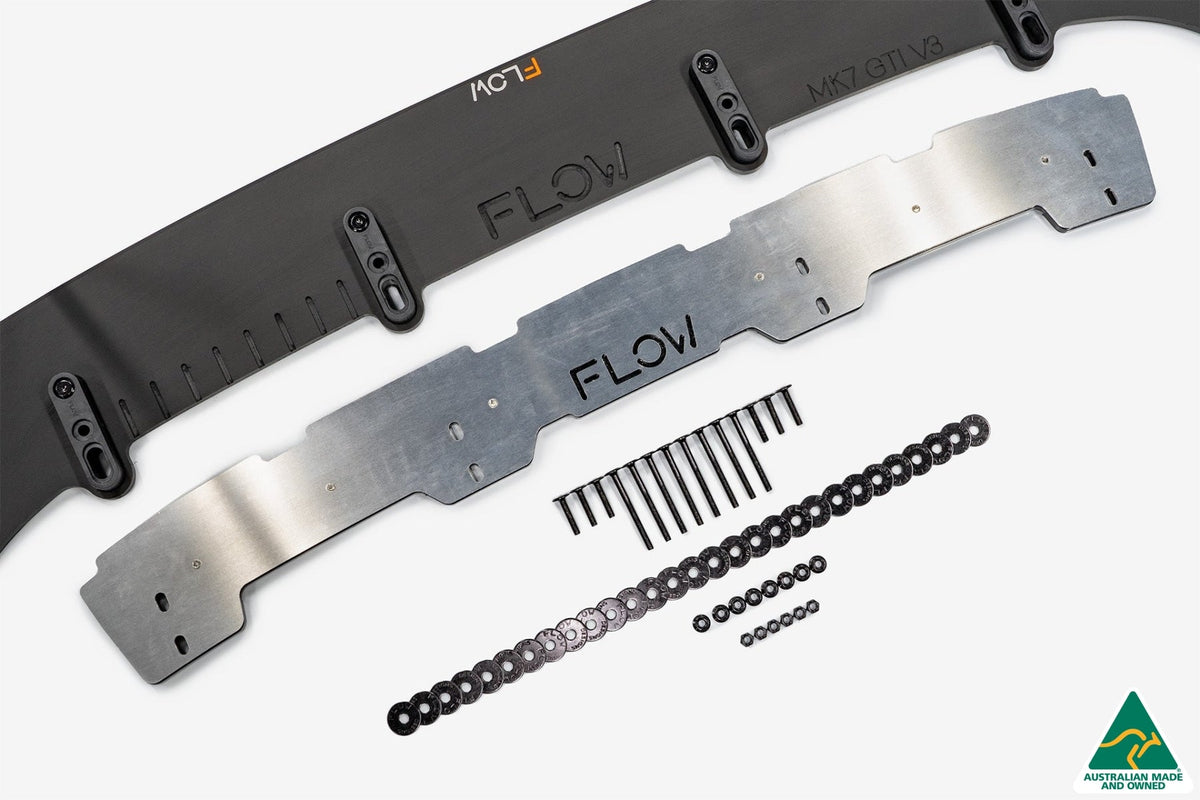 Flow Designs - MK7 Golf GTI Front Lip Splitter &amp; Bumper Reinforcement Bracket