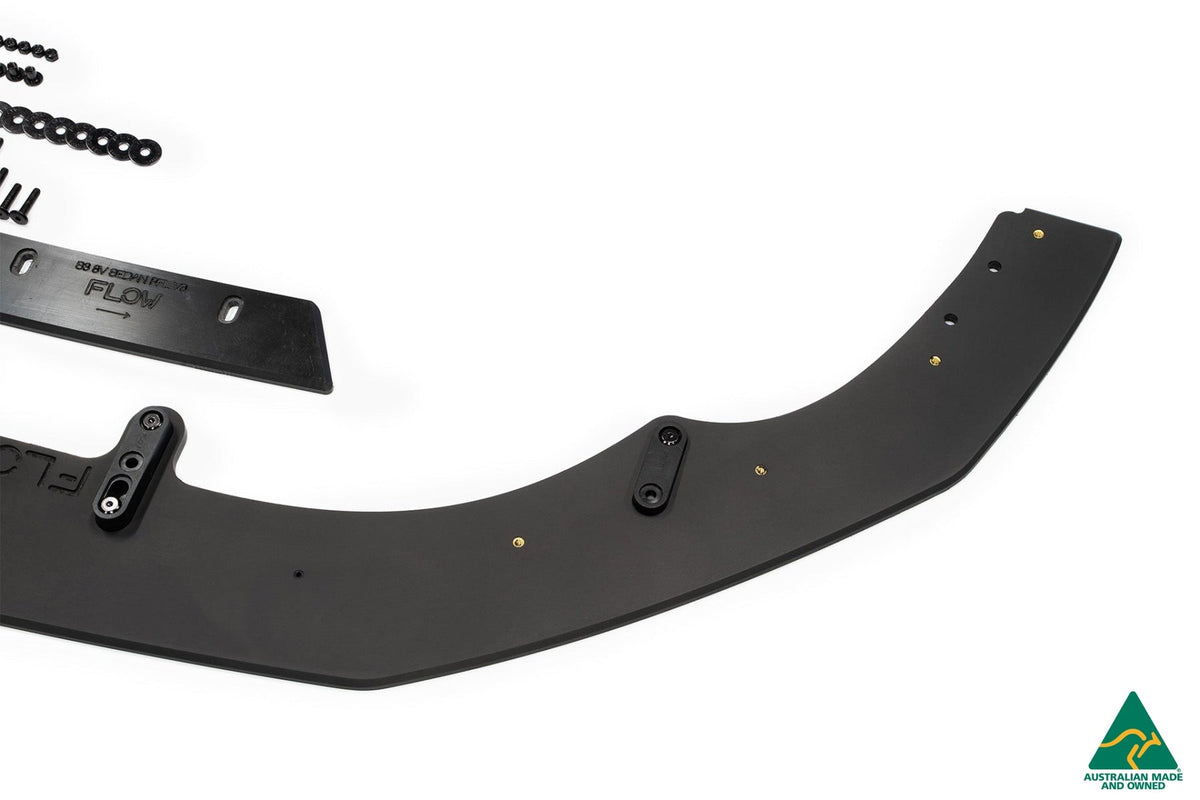 Flow Designs - S3 8V Sedan Pre-Facelift Front Lip Splitter V3 &amp; Mounting Brace