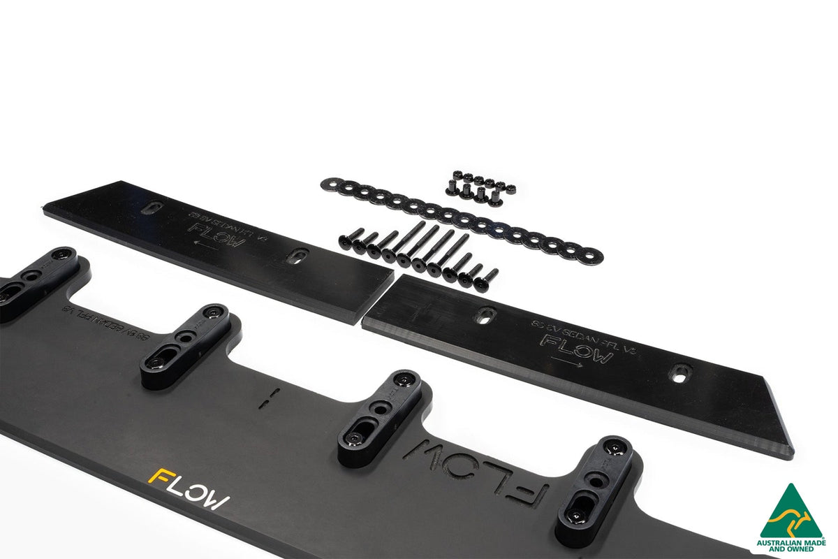 Flow Designs - S3 8V Sedan Pre-Facelift Front Lip Splitter V3 &amp; Mounting Brace