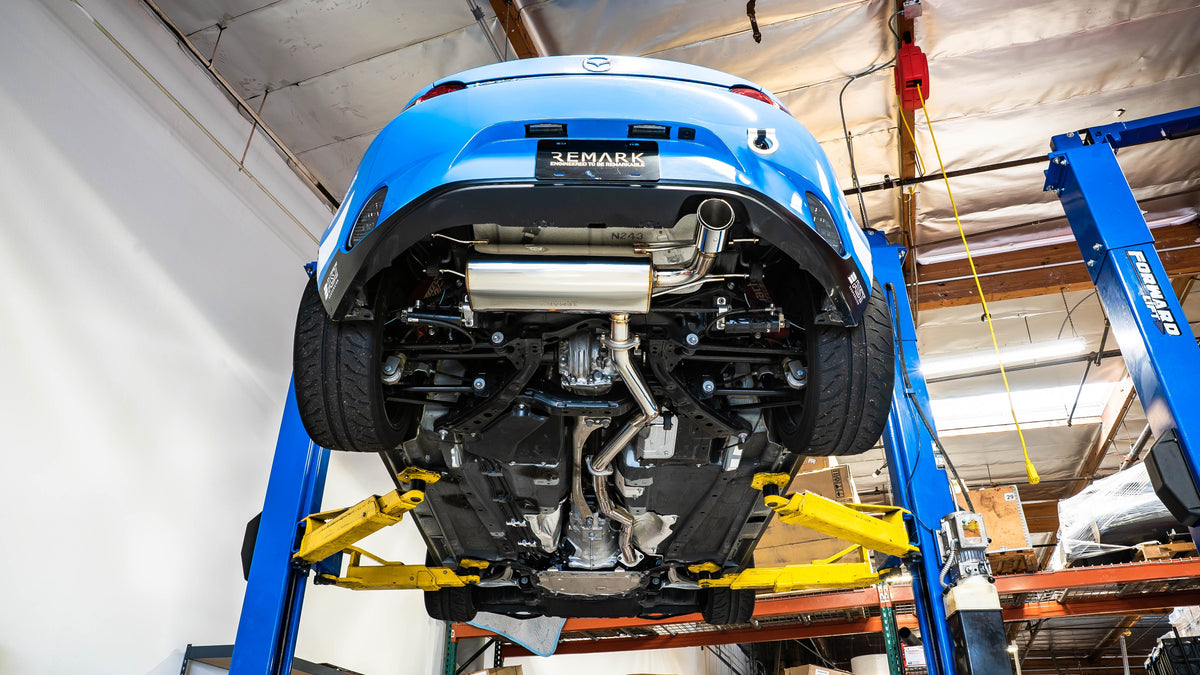 Remark 2015+ Mazda MX-5 ND (A/T) Cat-Back Exhaust w/Stainless Steel Tip Cover - RK-C1063Z-01A