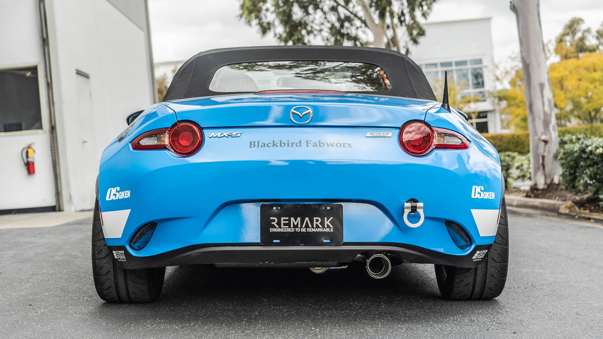 Remark 2015+ Mazda MX-5 ND (A/T) Cat-Back Exhaust w/Stainless Steel Tip Cover - RK-C1063Z-01A