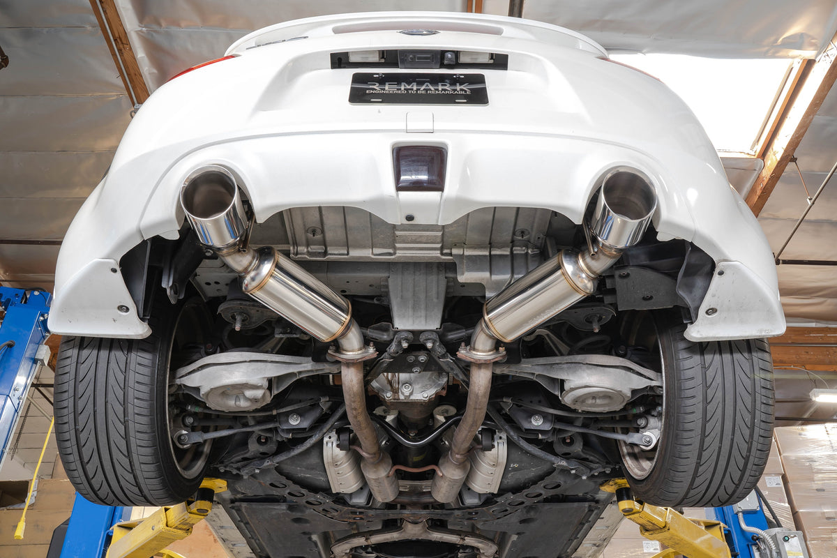 Remark 09-19 Nissan 370z Axle Back Exhaust w/Burnt Stainless Double Wall Tip - RO-TT34-D