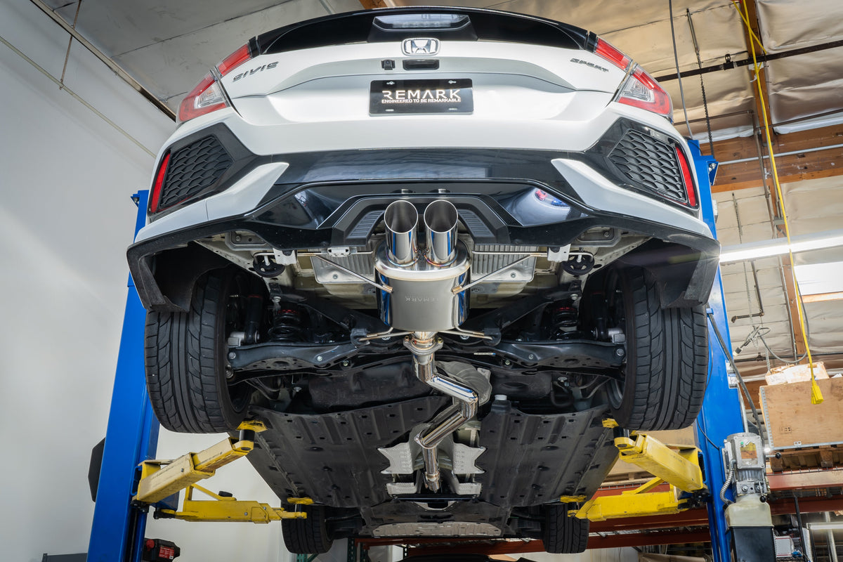 Remark 2017+ Honda Civic Sport (Non-Resonated) Cat-Back Exhaust w/Stainless Steel Tip Cover - RK-C1076H-04