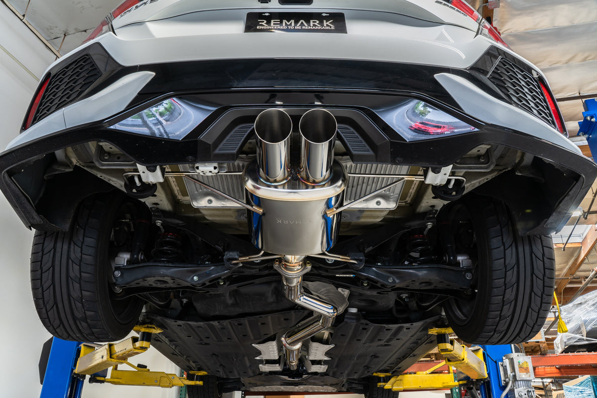 Remark 2017+ Honda Civic Sport (Non-Resonated) Cat-Back Exhaust w/Stainless Steel Tip Cover - RK-C1076H-04