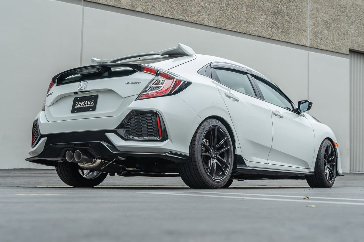 Remark 2017+ Honda Civic Sport (Non-Resonated) Cat-Back Exhaust w/Stainless Steel Tip Cover - RK-C1076H-04