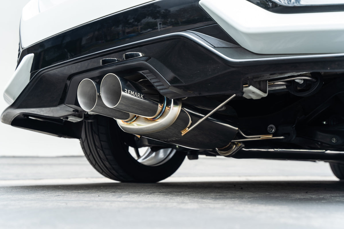 Remark 2017+ Honda Civic Sport (Non-Resonated) Cat-Back Exhaust w/Stainless Steel Tip Cover - RK-C1076H-04