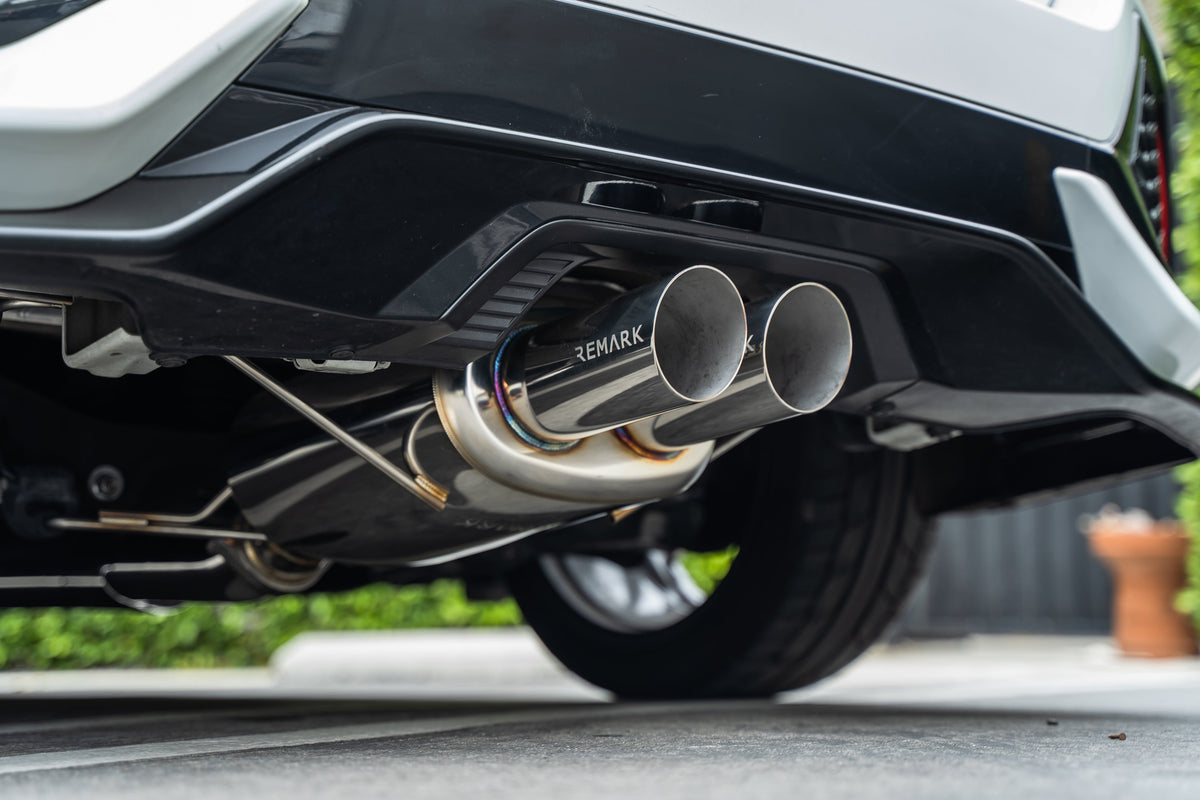 Remark 2017+ Honda Civic Sport (Non-Resonated) Cat-Back Exhaust w/Stainless Steel Tip Cover - RK-C1076H-04
