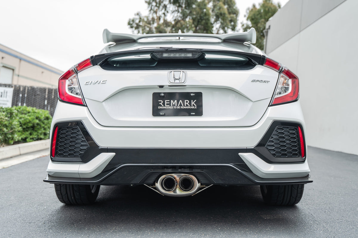 Remark 2017+ Honda Civic Sport (Non-Resonated) Cat-Back Exhaust w/Stainless Steel Tip Cover - RK-C1076H-04
