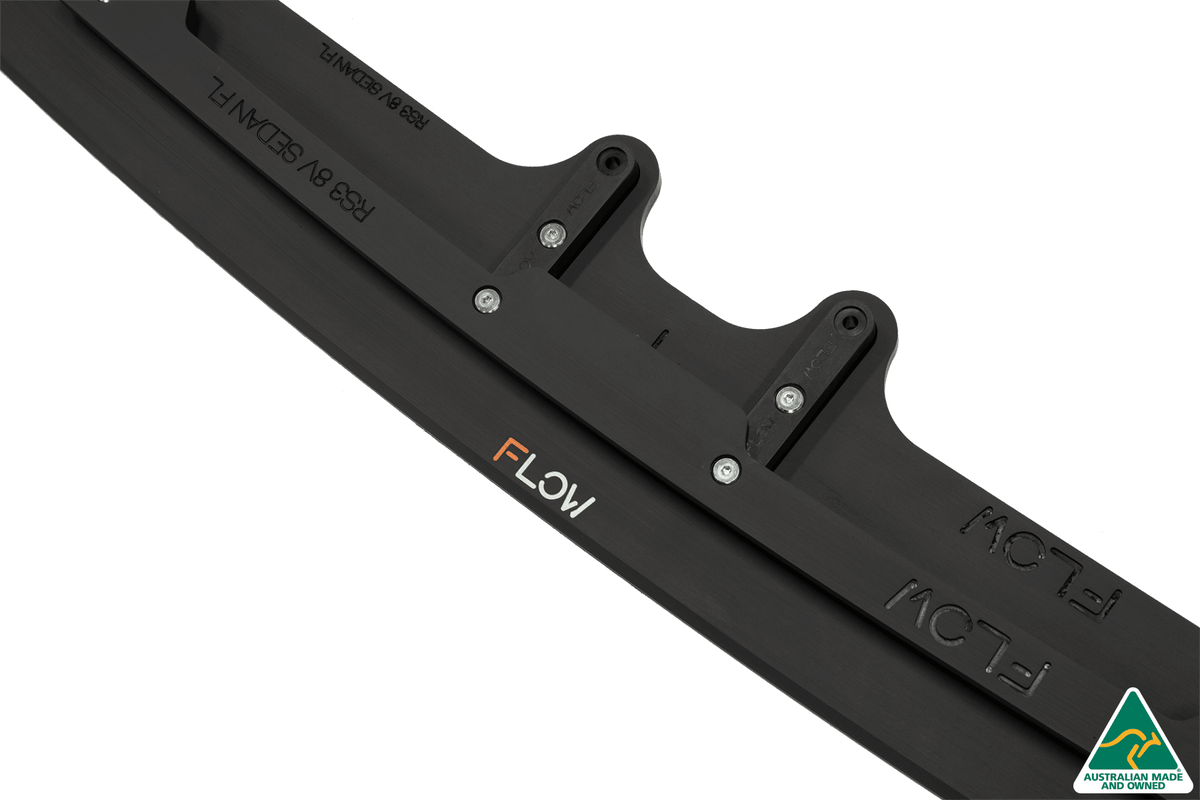 Flow Designs - RS3 8V Sedan Facelift Front Lip Splitter &amp; Stainless Steel Mounting Brace