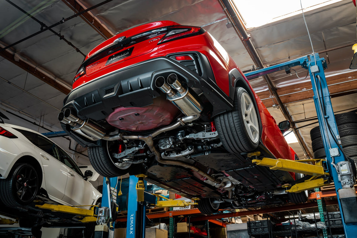 Remark 2022+ Subaru WRX VB Axle Back Exhaust w/Burnt Stainless Steel Single Wall Tip - RO-TTVB-SM