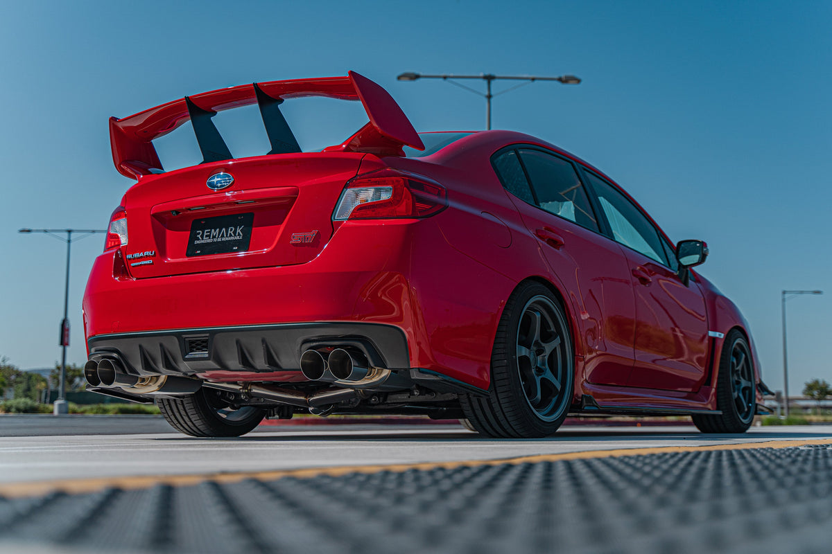 Remark 2015+ Subaru WRX/STi 4in Quad Cat-Back Exhaust Stainless Single Non-Resonated - RK-C4076S-01
