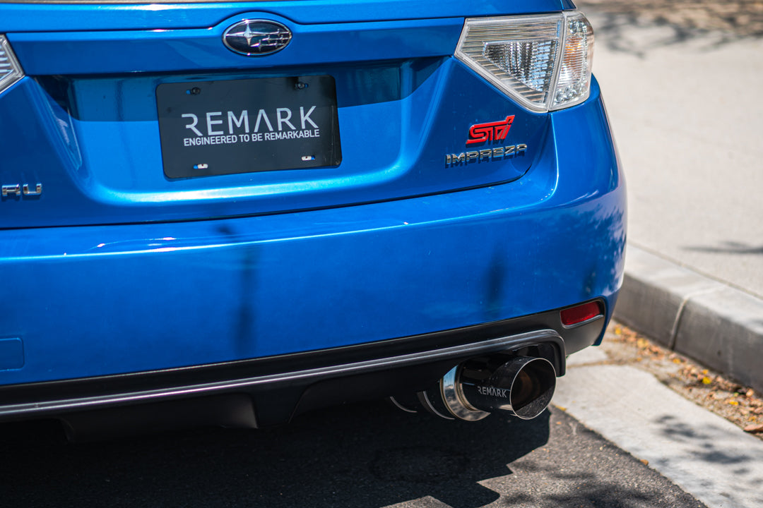 Remark 08-14 Subaru WRX / STI Hatch Cat-Back Exhaust R1 Spec Single Exit Titanium - RK-C1076S-02T