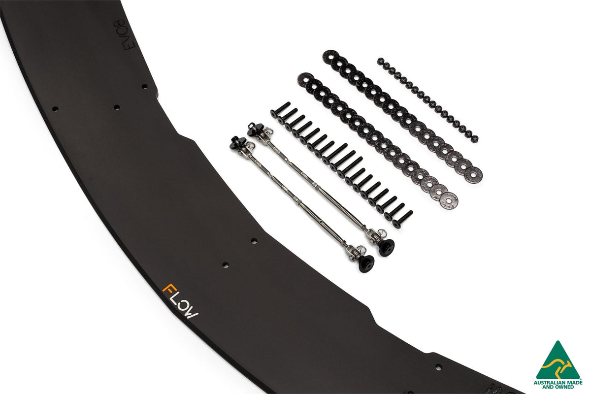 Flow Designs - Lancer Evolution VIII Front Lip Splitter With Support Rods