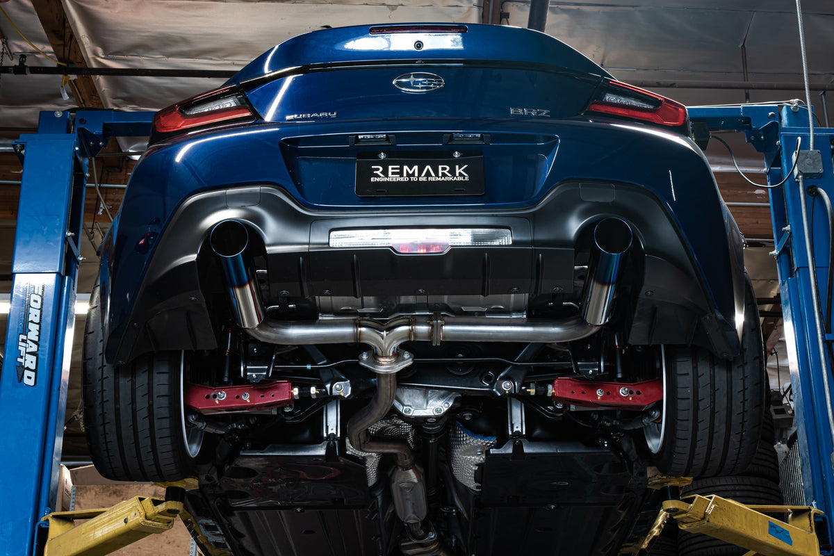 Remark 2022+ Subaru BRZ/Toyota GR86 BOSO Axle Back Exhaust w/Burnt Stainless Steel Tip - RO-TTZ8-SL