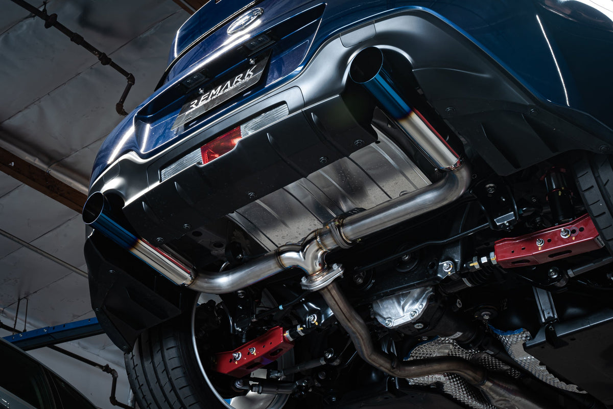 Remark 2022+ Subaru BRZ/Toyota GR86 BOSO Axle Back Exhaust w/Burnt Stainless Steel Tip - RO-TTZ8-SL