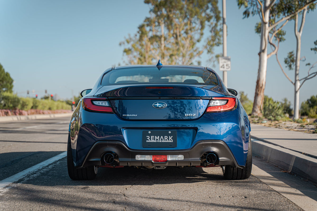 Remark 2022+ Subaru BRZ/Toyota GR86 BOSO Axle Back Exhaust w/Burnt Stainless Steel Tip - RO-TTZ8-SL