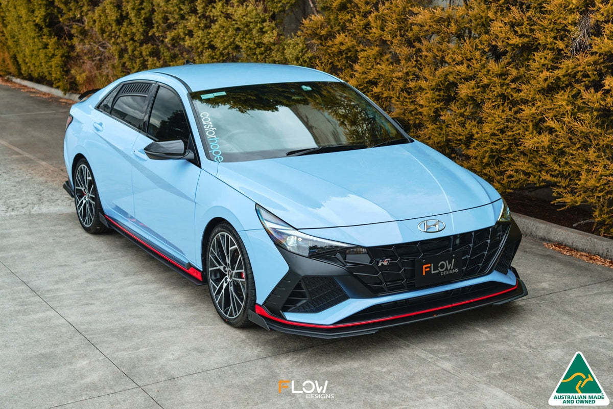 Flow Designs - CN7 Elantra N Sedan 21-23 Front Lip Splitter &amp; Mounting Brace