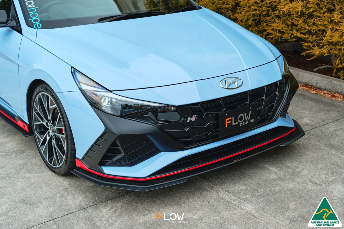 Flow Designs - CN7 Elantra N Sedan 21-23 Front Lip Splitter &amp; Mounting Brace