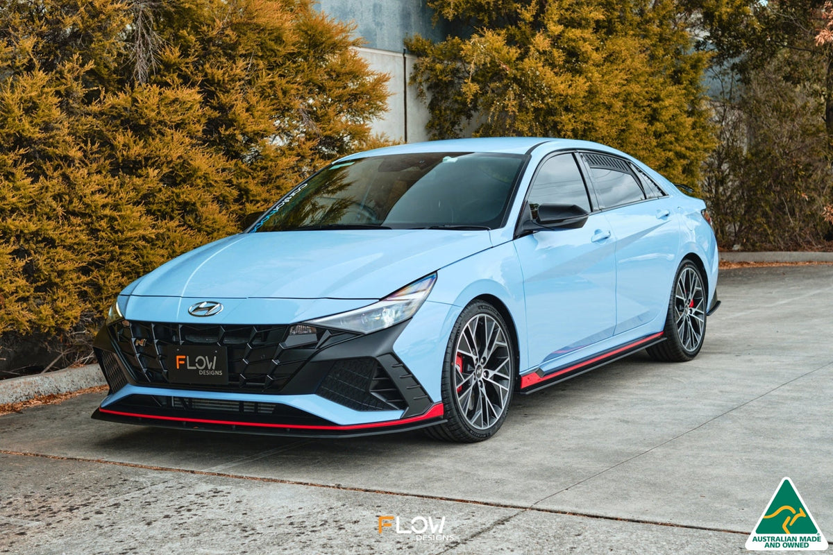 Flow Designs - CN7 Elantra N Sedan 21-23 Front Lip Splitter &amp; Mounting Brace