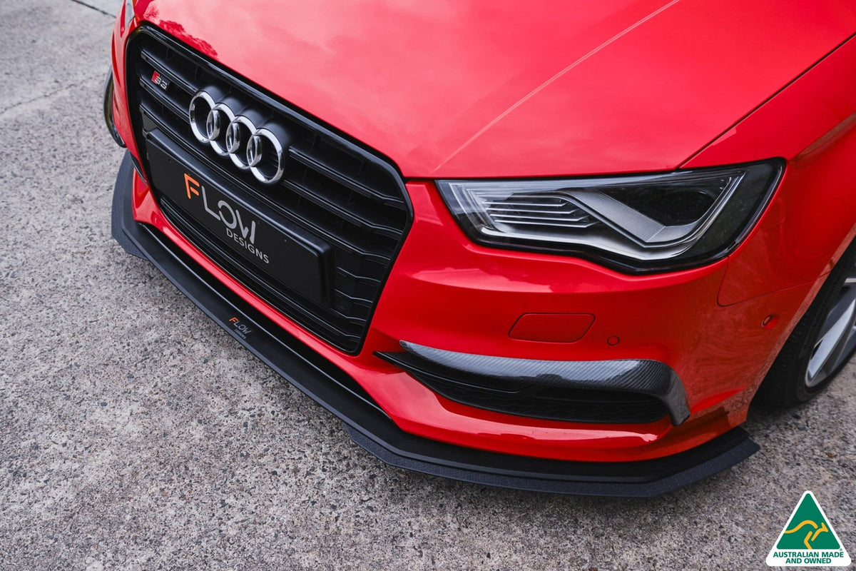 Flow Designs - S3 8V Sedan Pre-Facelift Front Lip Splitter Extensions (Pair)