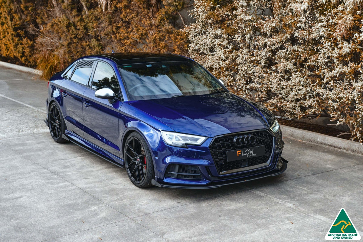 Flow Designs - S3 8V Sedan Facelift Front Lip Splitter &amp; Mounting Brace