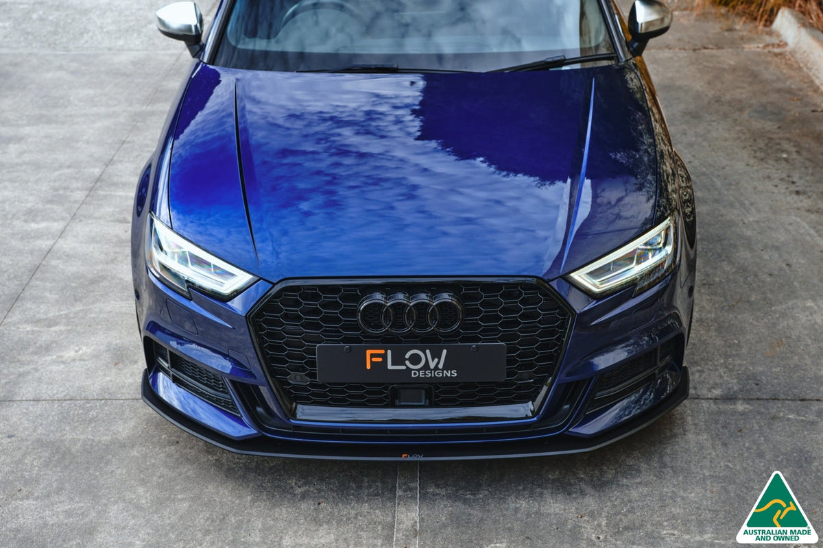 Flow Designs - S3 8V Sedan Facelift Front Lip Splitter &amp; Mounting Brace