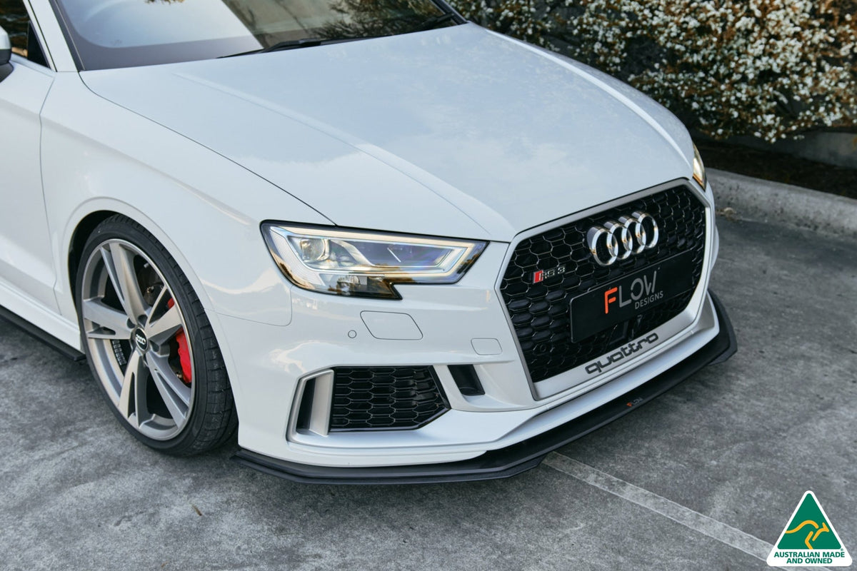 Flow Designs - RS3 8V Sedan Facelift Front Lip Splitter Extensions (Pair)