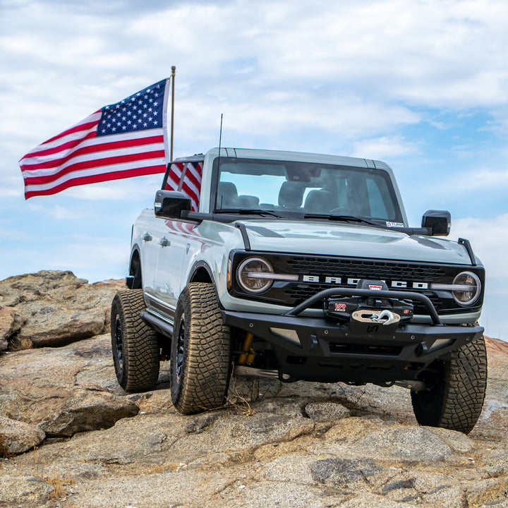 Turn Offroad 2021+ Ford Bronco Tailgate Flag Mount - EAF-M1 for 2021-2026 Ford Bronco - angle view