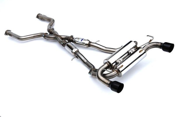 Invidia 2022+ Nissan Z 70mm Gemini Cat Back Exhaust - Single Layer Black Tip - HS22N4Z7GM1SBL for 2023-2025 Nissan Z - front 