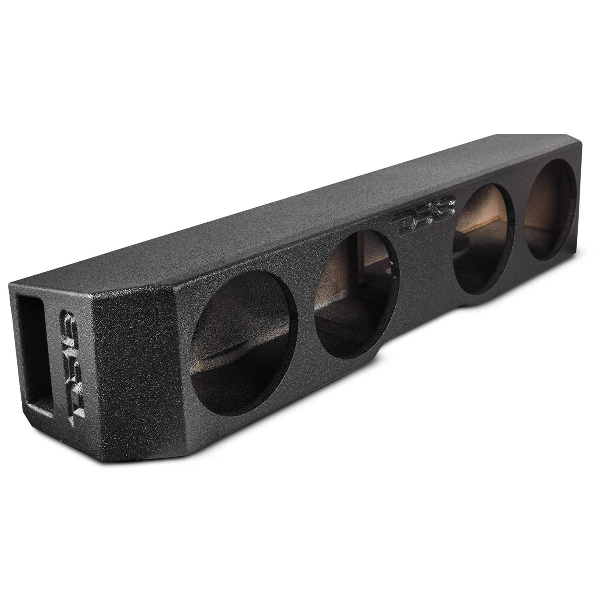 DS18 43 3/4in Long Forward Firing Underseat Ported Box 4ftx8in Subwoofer Enclosure- Black Finish - EBM-FFPUNI-4X8 - front view