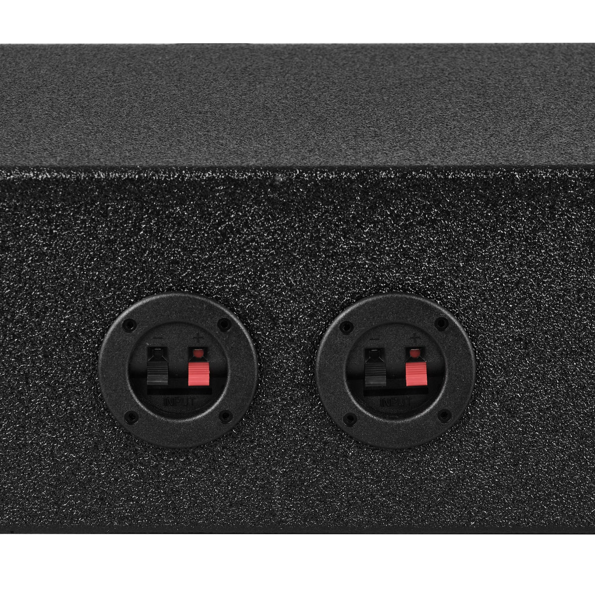 DS18 43 3/4in Long Forward Firing Underseat Ported Box 4ftx8in Subwoofer Enclosure- Black Finish - EBM-FFPUNI-4X8 - rear view