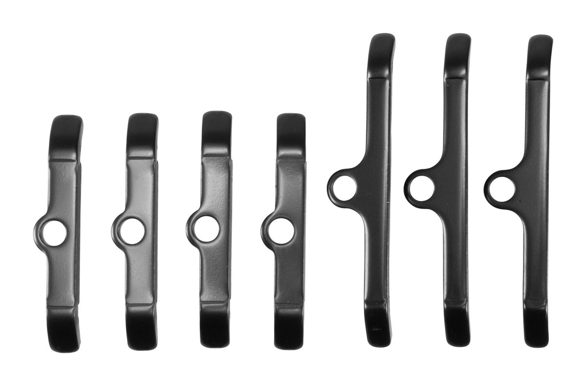 Edelbrock Chevy BB Hold-Down Tab Kit - Black Finish (Qty 7) - 44143