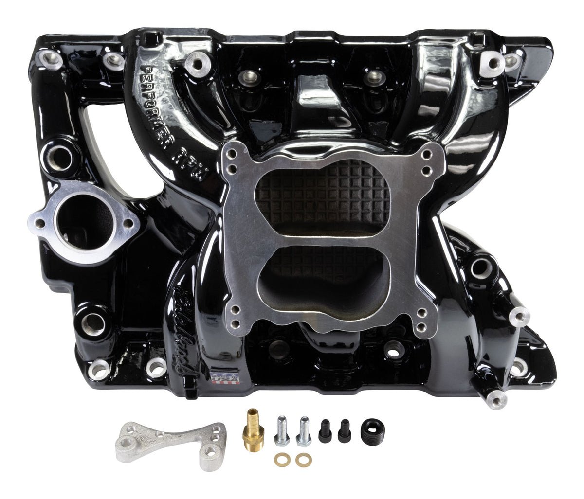 Edelbrock Pontiac 326-455 Performer RPM Intake Manifold - Black Plasma Finish - 7156-BP