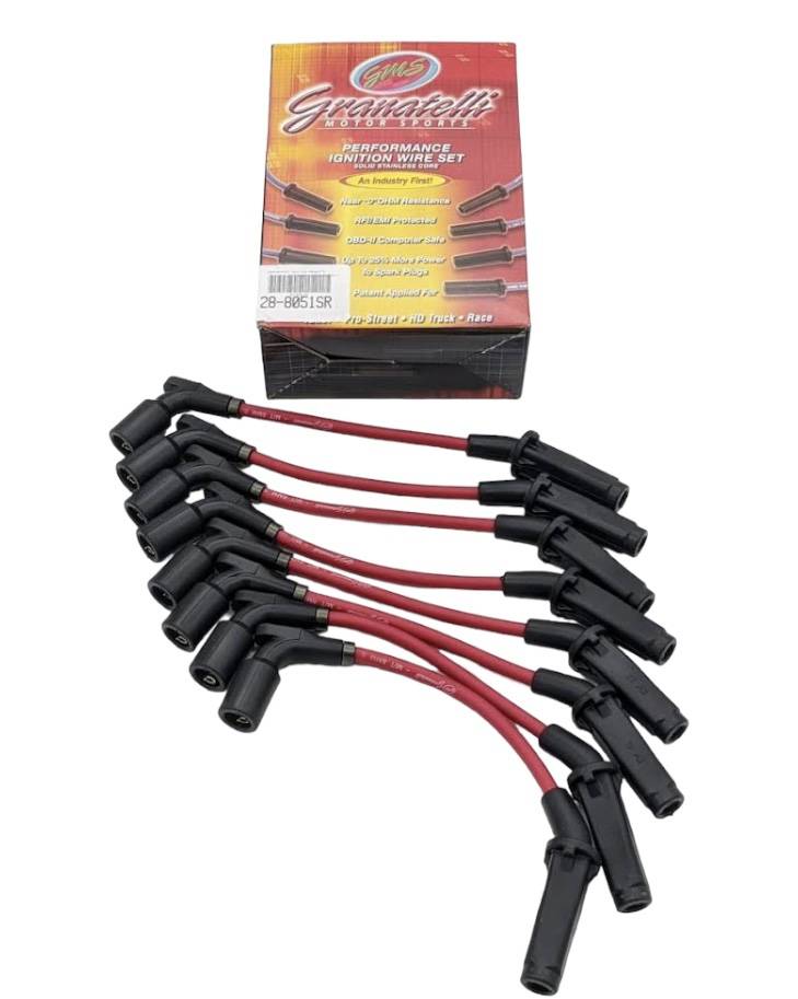 Granatelli 20-23 GM LT2 6.2L Straight Boot Hi-Perf Coil-Near-Plug Ignition Wire Connector Kit - Red - 28-8051SR