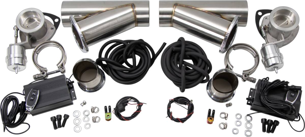 Granatelli 3.0in Stainless Steel Vacuum Controlled Electronic Dual Exh Cutout w/Slip Fit/Band Clamp - 309530K