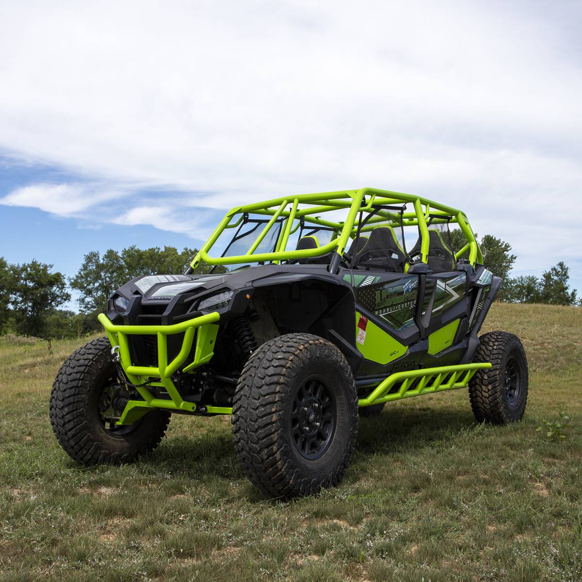 Wehrli 2019+ Honda Talon X High Clearance Lower Boxed A-Arm Kit - Talon Green - WCF102034-TNG - front view