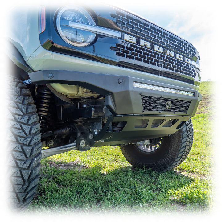 Turn Offroad 2021+ Ford Bronco Hyperlyte Front Bumper & Skid Plate - FB3-M1 for 2021-2026 Ford Bronco - installed view