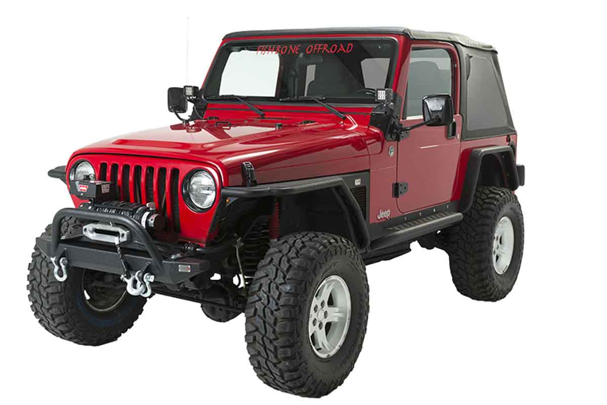 Fishbone Offroad 97-06 Jeep Wrangler TJ Rubicon Front Bumper W/Winch Guard - Blk Textured Powdercoat - FB22048