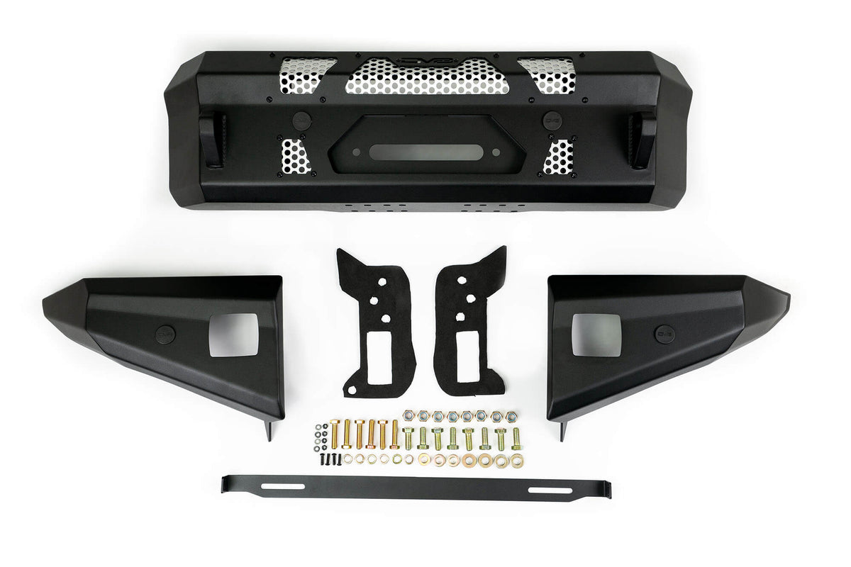 DV8 Offroad 21-25 Ford Bronco Front Bumper Winch Capable w/ Optional Bull Bar/Aux Light Opening - FBBR-01