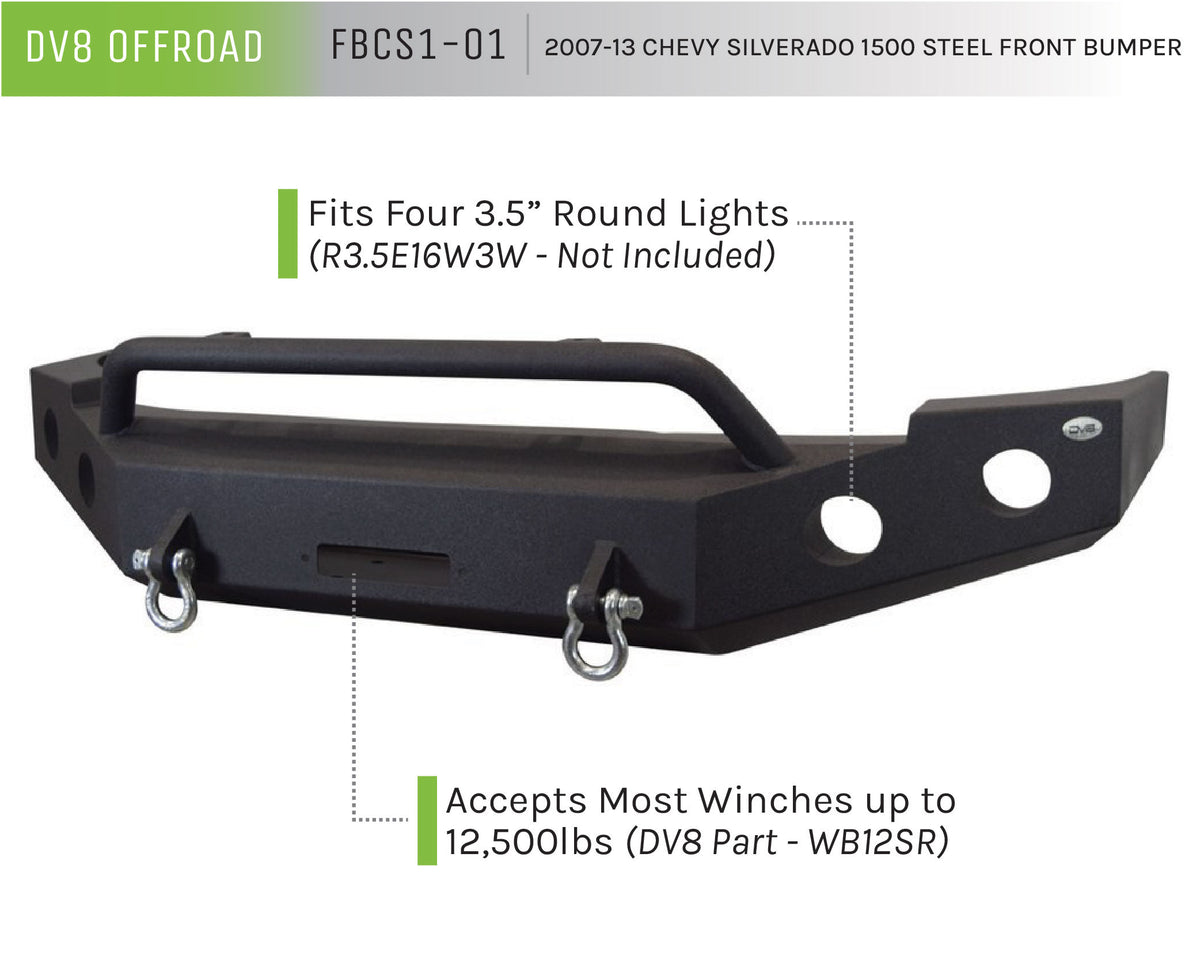 DV8 Offroad - Truck Front Full Size Bumper - FBCS1-01