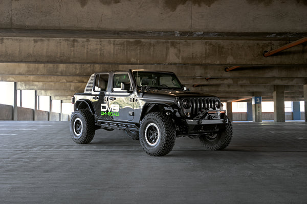 DV8 Offroad - FS-25 Stubby Front Bumper with Plated Bull Bar - FBJL-06